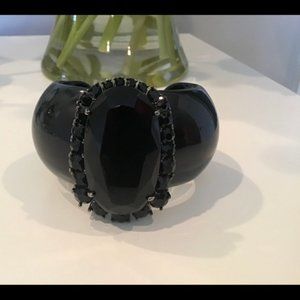 A.B.S. By Allen Schwartz Bow ‘All You Can Jet’ Cuff bracelet black jeweled